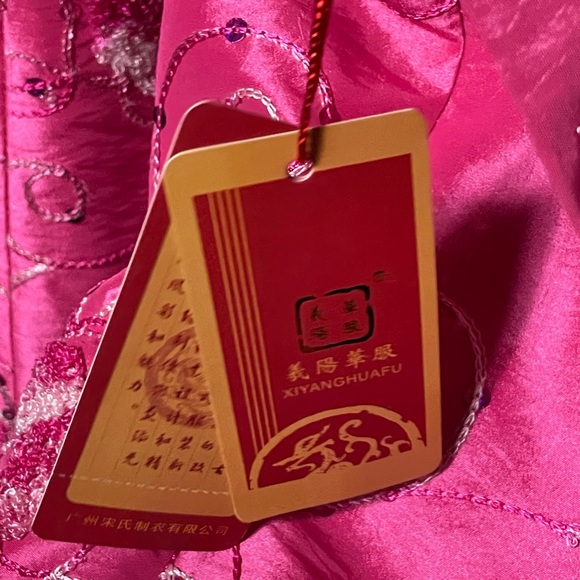 Pink silky Mandarin embellished jacket - Picture 5 of 6